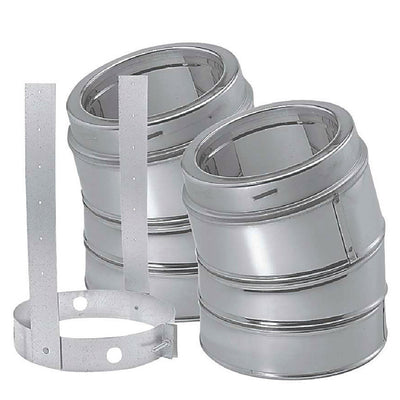 DuraVent DuraPlus 6 in. D X 6 in. D 30 deg Galvanized Steel Elbow Kit with Strap
