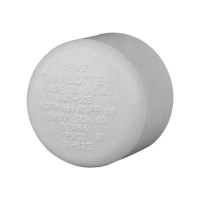 Charlotte Pipe Schedule 40 1-1/2 in. Slip PVC Cap