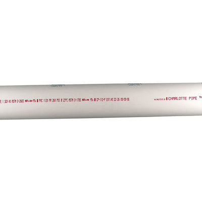 Charlotte Pipe Schedule 40 PVC Solid Pipe 1-1/2 in. D X 2 ft. L Plain End 330 psi