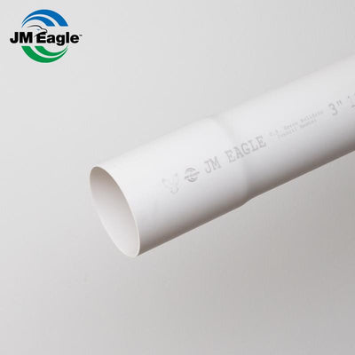 JM Eagle 2729 PVC Perforated Sewer and Drain Pipe 3 in. D X 10 ft. L Bell 0 psi