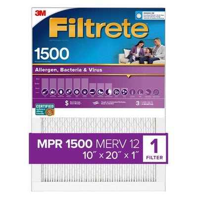 Filtrete 10 in. W X 20 in. H X 1 in. 1500 MPR Pleated Allergen Air Filter