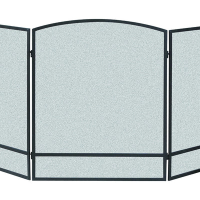Panacea Black/Gray Matte Steel Fireplace Screen