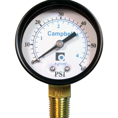 Campbell 2 in. Brass Pressure Gauge 60 psi