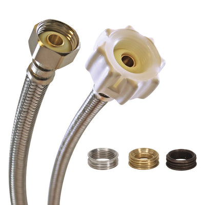 Fluidmaster 1/2 in. Ballcock Ah X 7/8 in. D Ballcock 12 in. Stainless Steel Toilet Supply Line