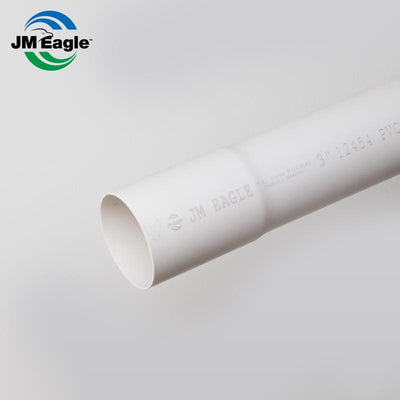 JM Eagle 2729 PVC Sewer Pipe 3 in. D X 10 ft. L Bell 0 psi
