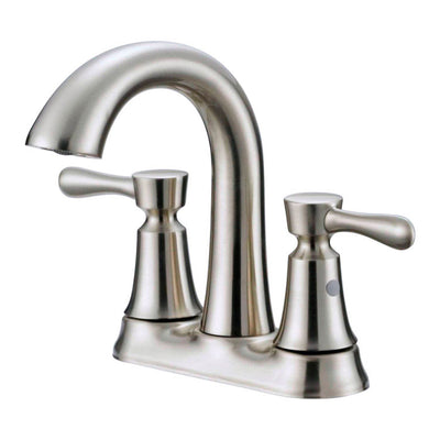 Oakbrook Collection Brushed Nickel Modern Two-Handle Bathroom Sink Faucet 4 in.