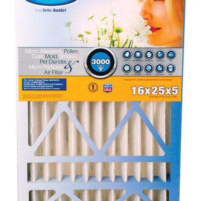 BestAir 16 in. W X 25 in. H X 5 in. 13 MERV Pleated Air Filter