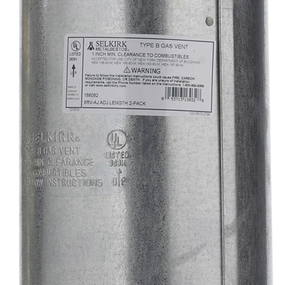 Selkirk 6 in. D X 12 in. L Aluminum Round Gas Vent Pipe