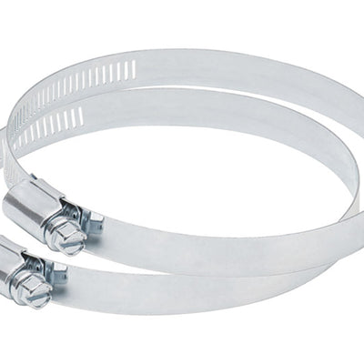 Deflect-O 4 in. D Silver/White Metal Adjustable Vent Clamp