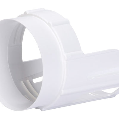 Deflect-O 5.63 in. L X 4 in. D White Aluminum Duct Connector Plus Protector