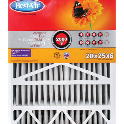 BestAir 25 in. W X 20 in. H X 6 in. 11 MERV Pleated Air Filter
