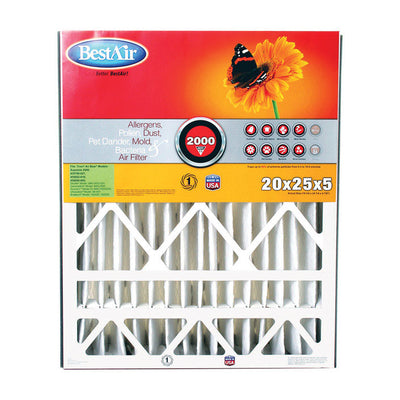BestAir 20 in. W X 25 in. H X 5 in. 11 MERV Pleated Air Filter