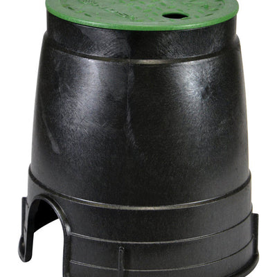 NDS 8.5 in. W X 8.5 in. H Round Valve Box with Overlapping Cover Black/Green