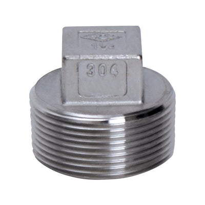 Smith-Cooper 1-1/4 in. MPT Stainless Steel Square Head Plug