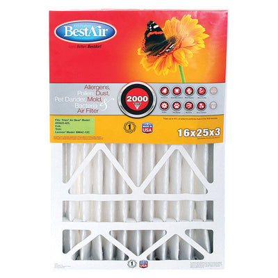 BestAir 16 in. W X 25 in. H X 3 in. 11 MERV Pleated Air Filter