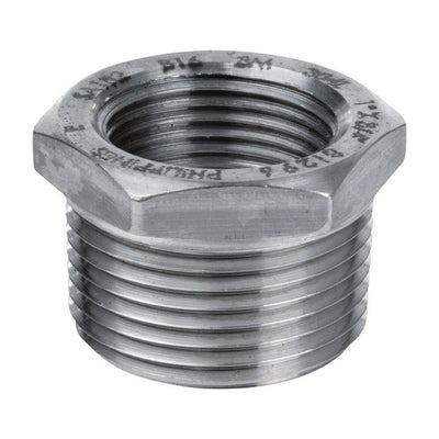 Smith-Cooper 2 in. MPT X 1-1/2 in. D FPT Stainless Steel Hex Bushing