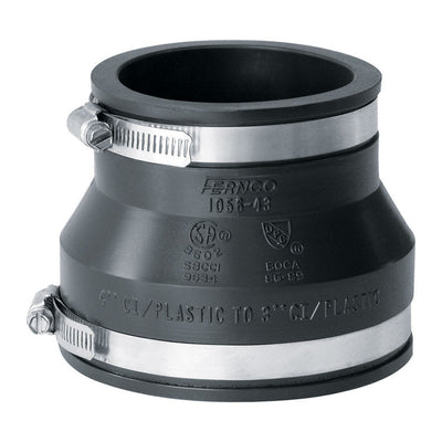 Fernco Schedule 40 4 in. Hub X 3 in. D Hub PVC Flexible Coupling