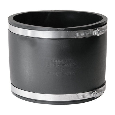 Fernco Schedule 40 6 in. Hub X 6 in. D Hub PVC 8 in. Flexible Coupling