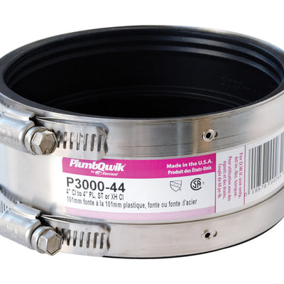 Fernco Proflex Schedule 40 4 in. Hub X 4 in. D Hub Neoprene Rubber 5-1/2 in. Shielded Coupling