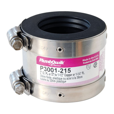 Fernco Proflex Schedule 40 2 in. Hub X 1-1/2 in. D Neoprene Rubber 3-1/2 in. Shielded Coupling