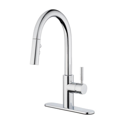 Oakbrook Collection Vela One Handle Chrome Pull-Down Kitchen Faucet