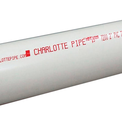 Charlotte Pipe Schedule 40 PVC Pipe 2 in. D X 5 ft. L Plain End 280 psi