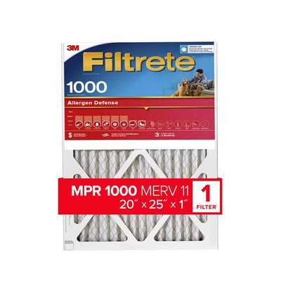 Filtrete Allergen Defense 20 in. W X 25 in. H X 1 in. 1000 MPR Pleated Air Filter