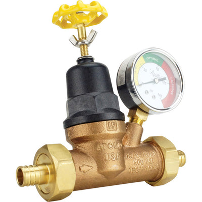 Apollo 3/4 in. Double Union Double Union PEX Bronze Water Pressure Regulator with Gauge