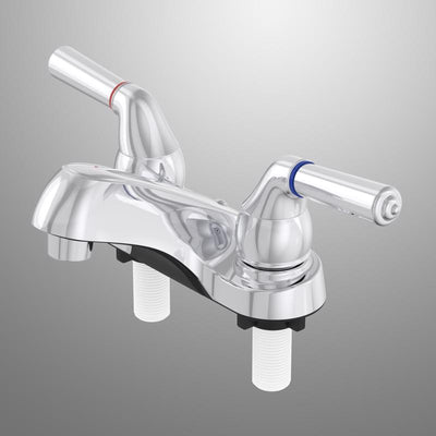 Home Plus Chrome Contemporary Centerset Bathroom Sink Faucet 4 in.
