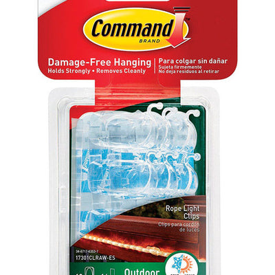 3M Command Small Plastic Light Clips 1.33 in. L 12 pk