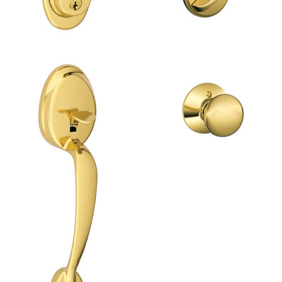 Schlage Plymouth Bright Brass Handleset