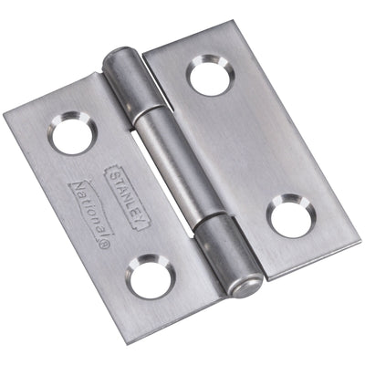National Hardware 1-1/2 in. L Stainless Steel Door Hinge 2 pk