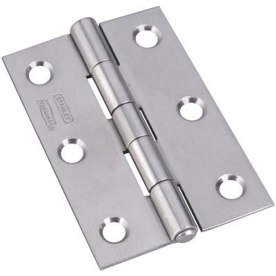 National Hardware 3 in. L Stainless Steel Narrow Hinge 2 pk