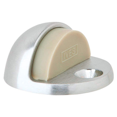 Ives 1-3/4 in. W X 2 in. L Brass Satin Chrome Door Stop Mounts to floor