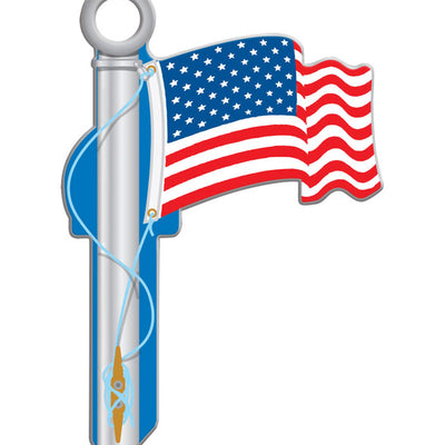 Lucky Line Key Shapes American Flag House Key Blank Double For Kwikset KW1/11