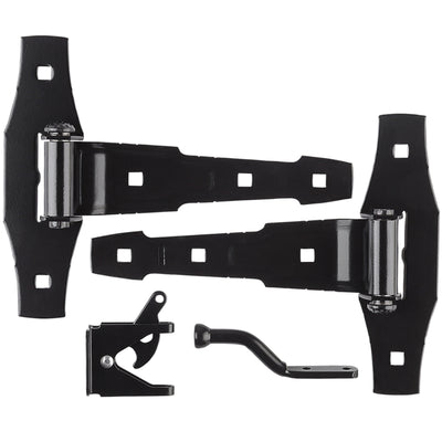 National Hardware 8-13/16 in. L Black Steel Gate Hardware Kit