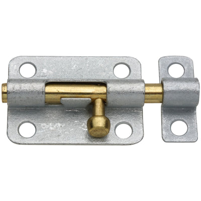 National Hardware 3 in. L Galvanized Brass/Steel Barrel Bolt