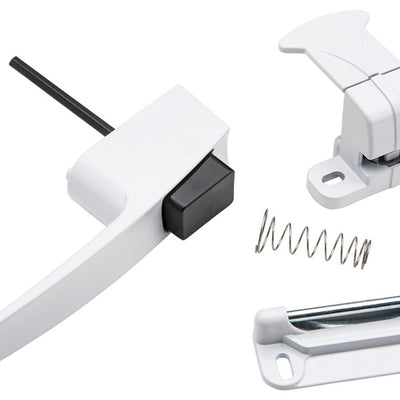 National Hardware Bright White Zinc Push Button Keyed Latch