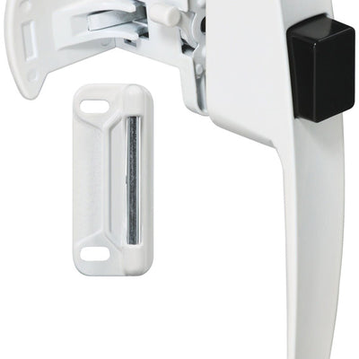 National Hardware Bright White Zinc Push Button Latch