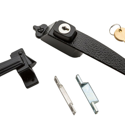 National Hardware Matte Black Zinc Push Button Keyed Latch