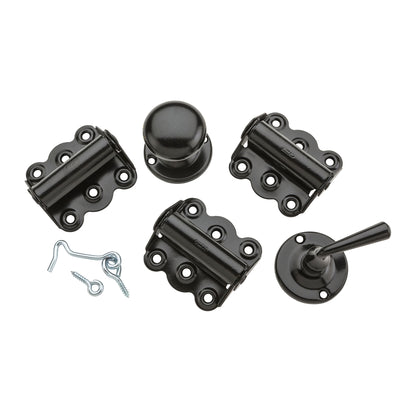 National Hardware Black Steel Screen/Storm Door Hardware Set