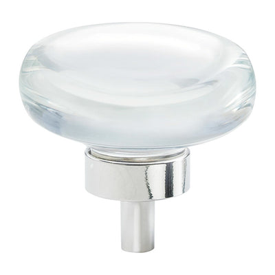 Amerock Glacio Round Cabinet Knob 1-3/4 in. D 1 in. Clear/Polished Nickel