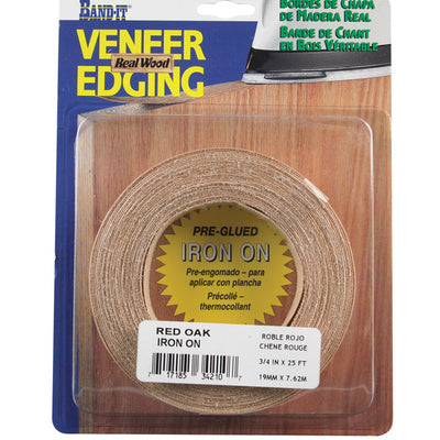 Band-It 0.75 in. W X 25 ft. L Prefinished Red Oak Wood Veneer Edge Banding