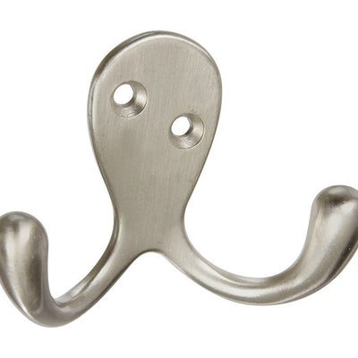 National Hardware Medium Satin Nickel Silver Zinc 3 in. L Double Hook