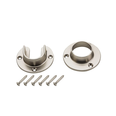 National Hardware 1.31 in. L X 1.31 in. D Satin Nickel Steel Closet Flange Set