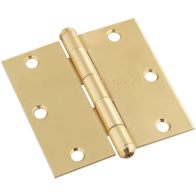 National Hardware 3-1/2 in. L Brass-Plated Door Hinge