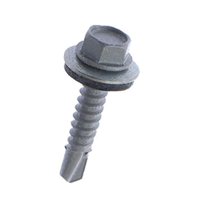 Teks No. 12 Size X 1 in. L Hex Drive Hex Washer Head Coarse Roofing Screws