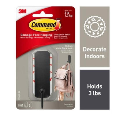 3M Command Medium Metal Hook 1.25 in. L