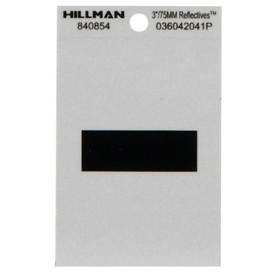 HILLMAN 3 in. Reflective Black Vinyl Self-Adhesive Special Character Hyphen