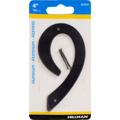 HILLMAN 4 in. Black Aluminum Nail-On Number 9